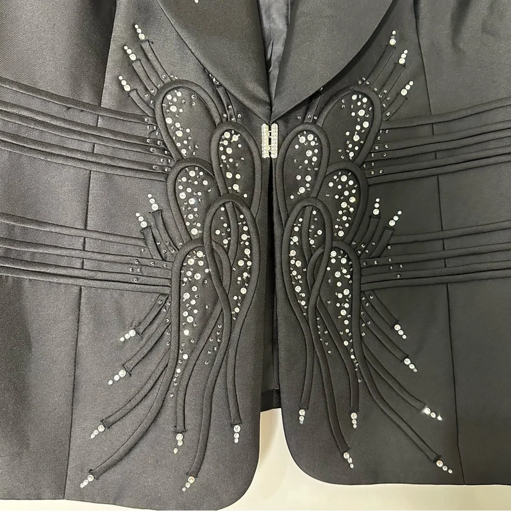 Moshita black embellished blazer jacket - Picture 11 of 14